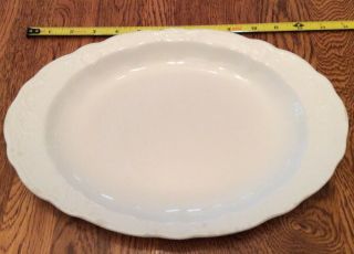 Vintage White Oval Alfred Meakin Royal Ironstone Serving Platter Plate Embossed