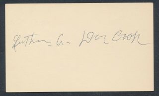 1913 Yankees " Doc " Cook Vintage Baseball Signed Index Card (d.  1973) Jsa