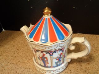 Vintage Teapot Sadler Circus Band Stand Edwardian Staffordshire England Vguc
