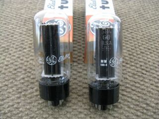 2 Nos Ge 5r4gb Vacuum Tubes - Black Plates Top - Side O Getters - & Matched