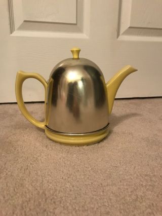 Hall Vintage Yellow Teapot With Aluminum Cozy Cover