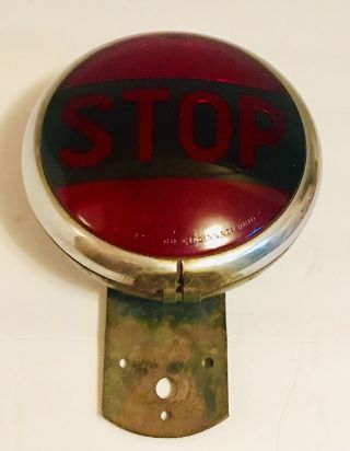 Vintage Red Glass Stop Tail Light For Car Truck Bus C.  1930 