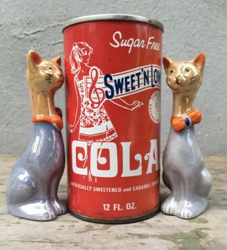 Art Deco Porcelain Lusterware Luster Cats Salt & Pepper Set Shakers Japan Vtg 5