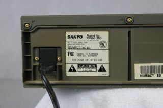 Sanyo 4 - Head VCR VHS Player Recorder VWM - 380 - No Remote - 8