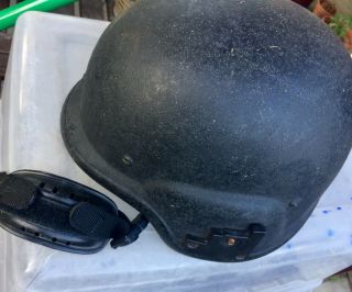 Vintage Dupont K Evlar Coated Riot Helmet With Suspension & Chin Strap