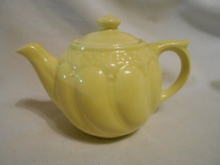 Vintage Small 2 Cup Yellow Pottery Tea Pot