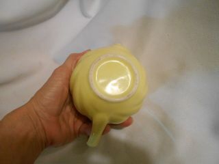 vintage small 2 cup yellow pottery tea pot 4