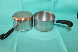 2 Vintage Revere Ware Stainless Steel Copper Clad Bottom 1 Cup Measuring Cups