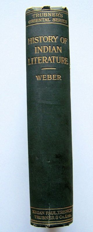 1914 U.  K.  Edition The History Of Indian Literature By Albrecht Weber