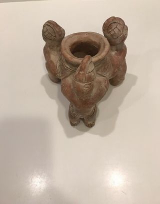 Vintage Aztec,  Mayan Central American Clay Pot With Figures