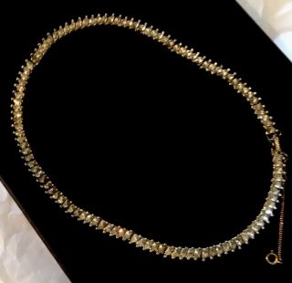 Vtg Exquisite Sgnd Panetta Ncklc W/ 110 Sparkling Marquis Shaped ClearRhinestone 3