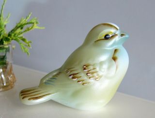 Vintage Fenton Hand Painted Glass Sparrow Bird Figurine