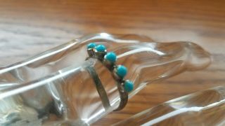 Vintage Navajo Indian Sterling Silver & Turquoise Stone Ring Women 