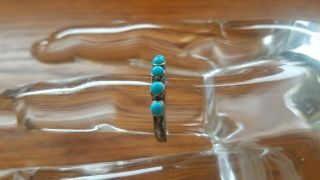 Vintage Navajo Indian Sterling Silver & Turquoise Stone Ring Women ' s sz 8 3