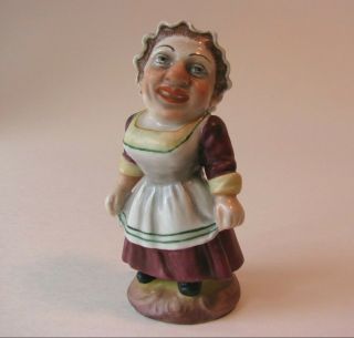Vtg Ginori Dwarf Lady In Red Dress & Apron Porcelain Figurine Italy 4 "