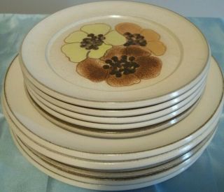 Denby Honey Potpourri 6 Dinner And 5 Salad Plates,  Made In England.  Vintage