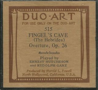 Piano Roll Vintage " Duo Art " Ex Fingel 