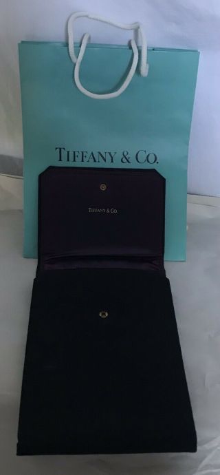 Vintage Tiffany & Co Empty Black Suede Presentation Case For Necklace,  Bag