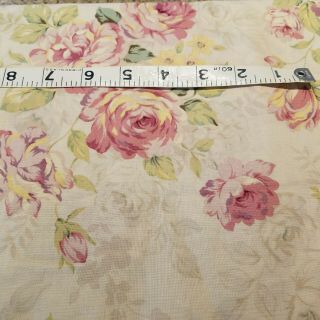 3.  58 Yards Vintage Roses Floral Screenprint Fabric Pale Pink Background 43 