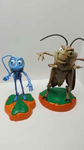 Vintage Disney Pixar A Bug’s Life Flik Ant & Hopper Grasshopper Animated Toys
