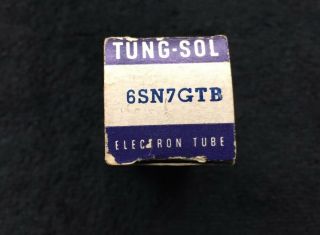 1 NOS NIB Tung - Sol 6SN7GTB Black Plate Tube USA 2