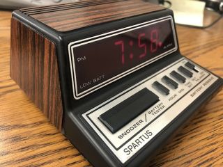 Neptune Spartus Alarm Clock Model 1104 With Battery Back Up Vintage