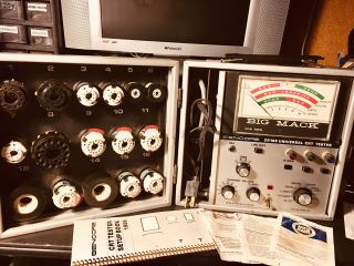 Vintage Sencore Big Mack Cr168 Universal Crt Tester Has All 16 Tube Adapters