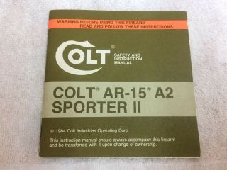 Vintage Colt Ar - 15 A2 Sporter Ii Dated April 1984 Great Comdition