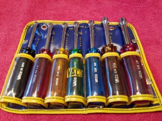 Vaco Nut Driver Kit No.  K7 Sae 7 Piece Vintage Made In Usa