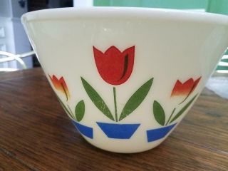 Vintage Fire King Mixing Bowl 9 1/2 X 6 Inch Tulip Tulips