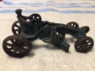 Vintage 1920s A.  C.  Willams Cast Iron Toy Road Grader Orig Blue Paint