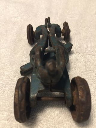 Vintage 1920s A.  C.  WILLAMS Cast Iron TOY ROAD GRADER Orig BLUE PAINT 4