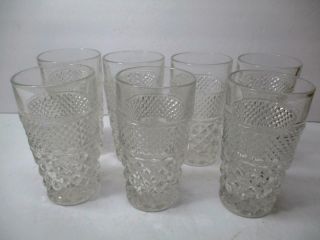 Seven (7) Vtg Anchor Hocking Wexford 11 Oz 5 - 1/2 " Flat Drinking Water Glasses