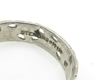 MH 925 Sterling Silver - Vintage Floral Designed Band Ring Sz 9 - R9328 4