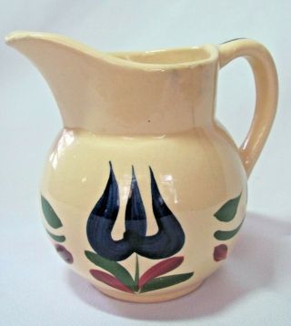 Vintage Watt Pottery Small Creamer Pitcher Dutch Tulip No.  62