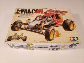 Vintage Tamiya Falcon Rc Car Box Only With Some Parts And Tires Wheels Oem