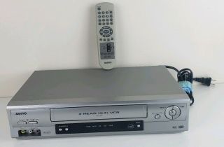 Sanyo Vhs Recorder/player Vwm - 900 4 - Head Hi - Fi Vcr Stereo Cable Compat W/ Remote