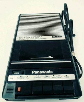 Panasonic Slim Line Portable Cassette Tape Recorder Player - Auto Stop Rq - 2104