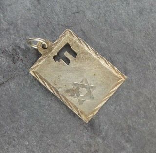 Jewish Star Chai Symbol 925 Sterling Silver Vintage Pendant Diy Jewelry