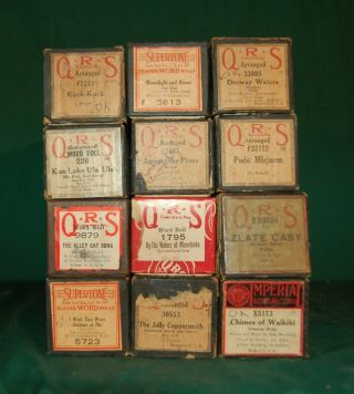 12 Vintage Player Piano Rolls