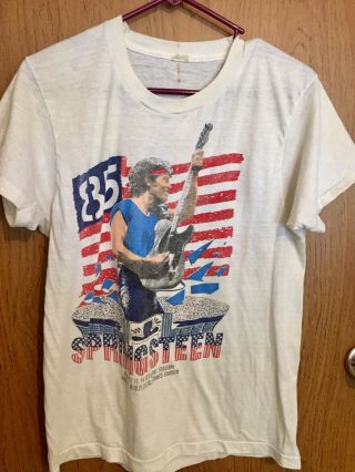 Vintage Bruce Springsteen Concert T - Shirt Born In The Usa Tour 1985,  Size Med.