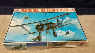Vintage Esci Henschel Hs.  123a - 1 Ww2 Air Support 1/48 Scale Boxed