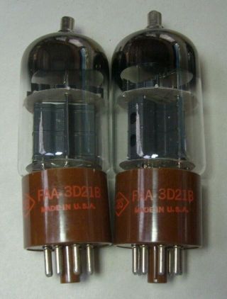 2 Vintage Cbs Faa - 3d21b Tubes W/ Matching Codes 3d21b
