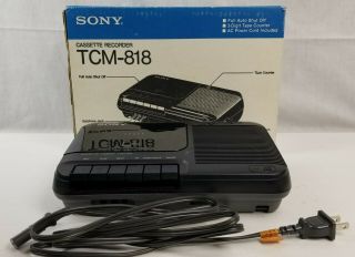 Sony Tcm - 818 Cassette Recorder W/ Paperwork & 4 Tapes