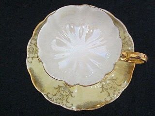 Decorative Collectible Royal Halsey Footed Tea Cup & Saucer Vintage 3