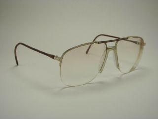 Vintage Tura 485 Gold & Tortoise Aviator Half - Rim Rx Eyeglass Frames 55 - 18 - 145
