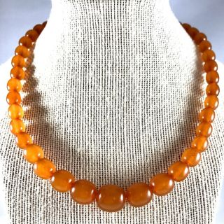 Vintage Baltic Amber Necklace Choker Graduated Butterscotch Honey Amber Beads.