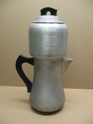 Vintage Hammered Aluminum Century Silver Seal 8 - Cup Coffee Pot Drip