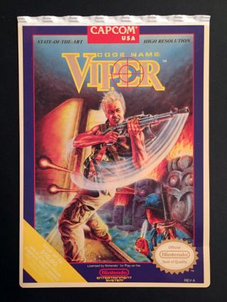 Vintage Toys R Us Vidpro Card For Codename: Viper For The Nes By Capcom - 1990