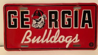 Vintage Uga Georgia Bulldogs Official License Plate Car Tag Man Cave Dawg Fan